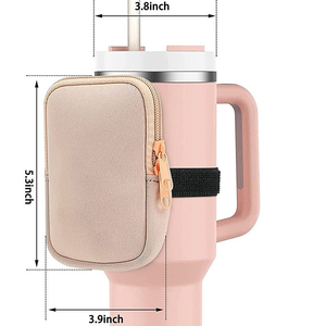 Sac de rangement de poignet portable réglable personnalisé pour les accessoires de gobelet de gymnastique sportive pochette de bouteille d'eau en néoprène pour gobelet de 40oz/30oz - Product Image 4