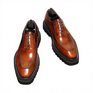 High End Shiny Genuine Leather Lace-up Summer Business Casual Men's Oxford Shoes Thick Sole Trendy British Formal - Product Image 2