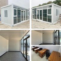 Maison conteneur pliable de luxe extensible 40 pieds, maisonnette modulaire préfabriquée, structure en acier, design moderne, pour hôtel, hôpital, hall, parc