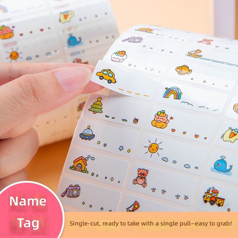 Waterproof and Tear-resistant Children Cartoon Name Stickers TikTok ...