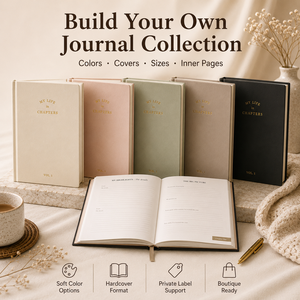 Diario Personalizado con Tapa Dura de Lino, Cuaderno Crema, Mi Vida en Capítulos, Páginas con Reflejos Dorados, Marca Privada OEM al por Mayor - Product Image 6