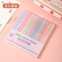 Vente en gros Surligneurs esthétiques mignons Ensemble de 12 stylos pastel Stylos à double extrémité à pointe souple Kawaii pour les écoliers Fournitures de bureau
