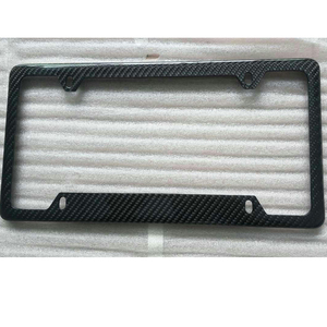 Marco de Matrícula de Fibra de Carbono 100% <span class=keywords><strong>Real</strong></span>, Directo de Fábrica, 2 Orificios, Logotipo Personalizado, MOQ Bajo - Product Image 4