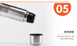 Logotipo personalizado Impresión Forma de cabeza de bala Termo de vacío de doble pared Botella de agua Vaso aislado Frasco con tapa tipo prensa - Product Image 4