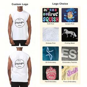 Camiseta sin Mangas de Cuello Redondo, Corte Regular, 100% Algodón, Estilo Urbano, Vintage, Personalizable de Fábrica para Hombre - Product Image 4