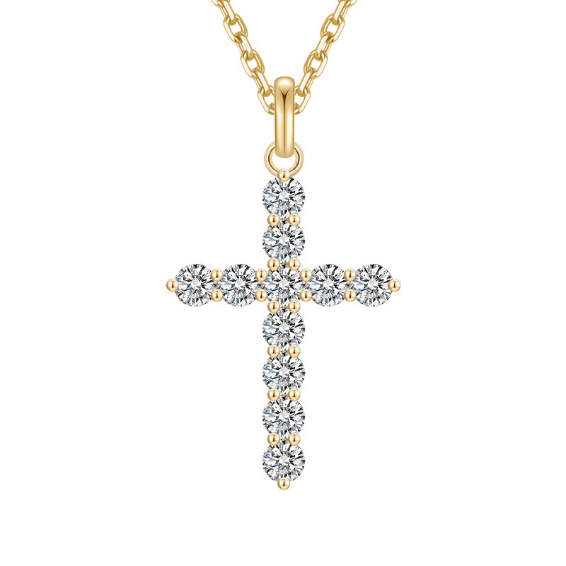 18k yellow gold Pendants 1ct silver Necklace