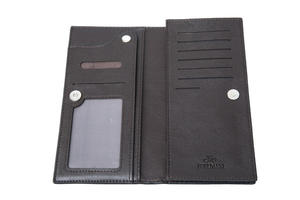 Logo personnalisé brun Vintage Rfid Long portefeuille en cuir véritable Crazy Horse en cuir <span class=keywords><strong>Amazon</strong></span> vente chaude Long portefeuille hommes - Product Image 4