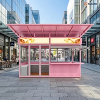Kiosque de café mobile personnalisé en conteneur maritime vert pour l'extérieur, stand alimentaire préfabriqué moderne, écologique et étanche
