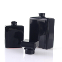 Flacon de parfum vide en verre noir de luxe personnalisé de 100 ml, 30 ml, 50 ml avec emballage en boîte