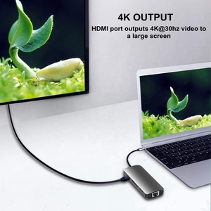 8 <span class=keywords><strong>In</strong></span> 1 USB C Ke Gigabit Ethernet RJ45 4K HDMI TF <span class=keywords><strong>SD</strong></span> dan USB-C PD Charge dan <span class=keywords><strong>3</strong></span> USB <span class=keywords><strong>3</strong></span>.0 Hub untuk MacBook Pro dan Samsung More - Product Image 4