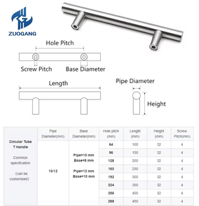 Thiết kế đơn giản chải đồ nội thất Niken xử lý vàng thép không gỉ t thanh kéo cho tủ quần áo/ngăn kéo - Product Image 6