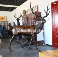 Fundido profundo tamanho de vida estátua cervos escalada bronze elfo escultura para venda