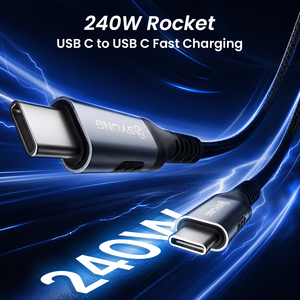 Câble vidéo USB C SYONG avec gaine en nylon, câble Thunderbolt 4, câble USB4.0, <span class=keywords><strong>transfert</strong></span> <span class=keywords><strong>de</strong></span> données 40 Gbps, alimentation 240 W, alliage d'aluminium - Product Image 1