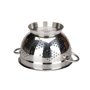 Stainless Steel Food Strainers Basket Fruit Vegetable Washing Basket Rice Strainer with Handle - Product Image 3