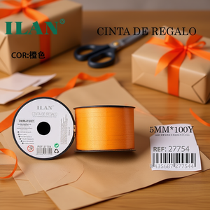 Nastro regalo Ilan 5 mm x 100Y colore arancione per confezioni - Product Image 2