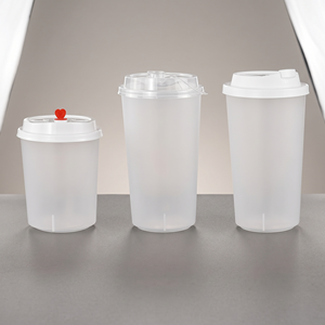 Gobelets en plastique PP jetables avec logo personnalisé - Gobelets transparents pour thé à bulles et boissons froides, compatibles avec la vodka, design Go Dabba - Product Image 3