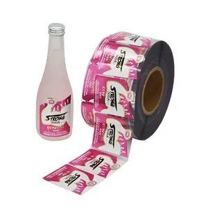 custom adhesive pressure sensitive peelable removable PET wash off soda bottle label