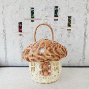 Cesta de Almacenamiento de Hongos de Mimbre Tejido con Asa, Ecológica y Decorativa, Tendencia 2026, para Habitación Infantil y Decoración del Hogar - Product Image 3
