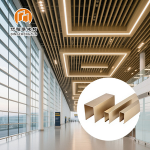 Hệ thống trần nhà bằng tấm nhôm giả gỗ, kiểu treo trang trí hiện đại cho sân bay - Product Image 1