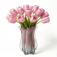 Vase à fleurs en verre artisanal de luxe, design moderne à bouche ouverte, idéal pour la décoration de la maison, du bureau et des événements