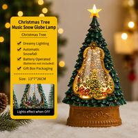 Lanterne à eau en forme de sapin de Noël avec boule à neige musicale, paillettes tourbillonnantes, neige, bonhomme de neige, décorations de Noël, cadeaux de Noël 2026