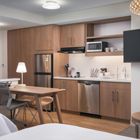Cuisine compacte et pratique en mélamine pour hôtel, chambre à coucher, ou maisonnette