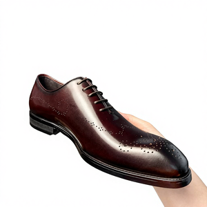 2024 High Quality Handmade Full-Grain Genuine Leather Pointed Breathable Oxford Dress Shoes Rubber Outsole <b>EVA</b> for Men Business - Product Image 3