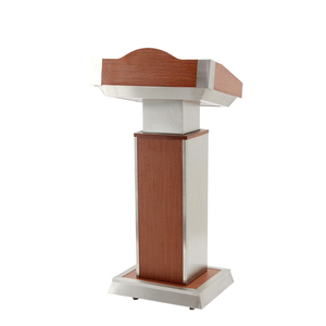 Nuevo Podio Digital Elevable de Madera y Acero Inoxidable para Conferencias, Aulas, Iglesias, Podio Digital Multimedia para Discursos - Product Image 5