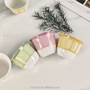 Stile europeo luce <span class=keywords><strong>di</strong></span> lusso colorato <span class=keywords><strong>sei</strong></span> piccole tazze da tè, souvenir banchetto domestico, scatola regalo tazza da tè - Product Image 3