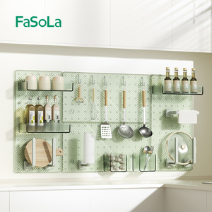 Fasola PEGboard ชั้นวางของแบบใส, ชั้นวางของ ABS พร้อมตะขอตะขออุปกรณ์เสริมสำหรับจัดของชั้นวางกระดานหมุด - Product Image 1