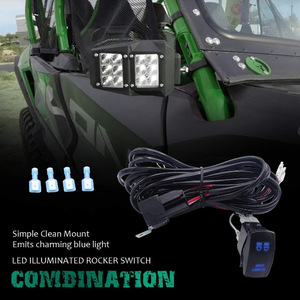 Barra de luces LED de 1.75 pulgadas y 2 pulgadas para montaje en riel de jaula de UTV con kit de cableado para actualización de vehículos utilitarios Polaris - Product Image 4