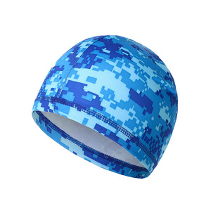 Solid Color Polyester Swim Cap High Elasticity Unisex Large Head Circumference Cycling Cap - Product Image 2