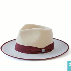 Retro British Style Wool Felt <b>Hat</b> <b>for</b> Men Women Two Tone Color Jazz Fedora <b>Hat</b> - Product Image 2