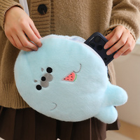 Sac à dos unisexe anti-stress en peluche 100 % polyester et coton PP, motif animaux de la mer (phoque, lion marin) de dessin animé mignon, cadeau pour enfants