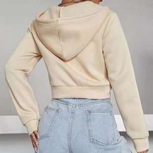 Custom Logo Wholesale Crop Tops Women <b>Hoodie</b> Screen Print Long Sleeve Blank Thick Winter Sports Gym Crop <b>Zip</b> <b>up</b> <b>Hoodie</b> Woman - Product Image 5