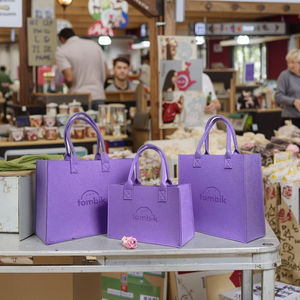 Bolso de compras no tejido de fieltro personalizable Bolsas de compras no tejidas de fieltro reutilizables ecológicas con logotipo impreso personalizado - Product Image 2