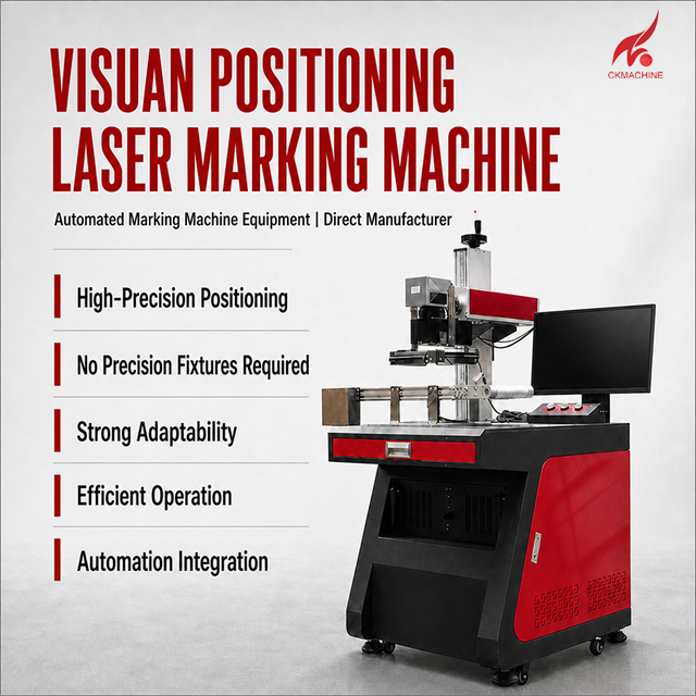 CKMACHINE High-Precision Visual Fiber Laser Marking Machine Full-Auto Positioning Vision Laser Engraving System for Small Parts