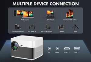 HTP Auto Portable Projector 4K Android Smart Wi-Fi 5G BT5.1 Full HD LCD LED Dust-free Beamer 3500 Lumens Stereo Q8 <b>Mini</b> 720p For - Product Image 4
