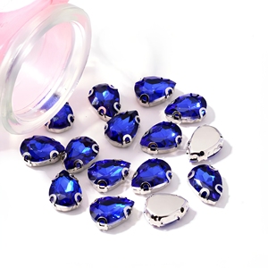 <span class=keywords><strong>Strass</strong></span> en verre en forme de goutte à dos plat, à coudre, en vrac, pour accessoires de vêtements, chaussures et robes DIY - Product Image 3