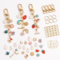 Kit de breloques DIY Meetee BB194, accessoires pour porte-clés en métal avec chaînes, anneaux et crochets pour la création de bijoux faits main et la décoration de sacs