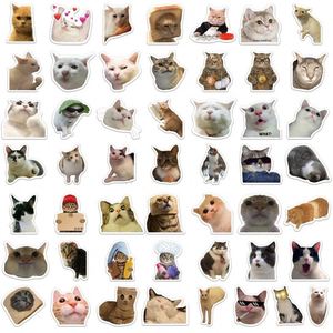50 autocollants décoratifs mignons de chats de dessin animé pour enfants, en vinyle PVC, découpés, imperméables, pour carnets - Product Image 1