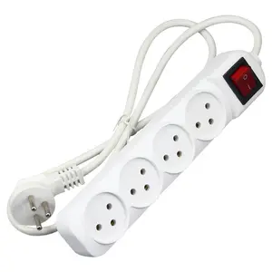 4 Ports Power Strip Sockets Portable White Color 16A 250V Extension Socket For Israel Electric Plug Wire Terminal Connector