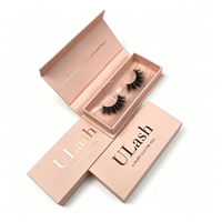 Emballage personnalisé 3D avec logo en or rose estampé à chaud, cils entiers roses, boîte d'emballage au design personnalisé