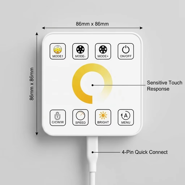Tunable White LED Strip Controller 2.4G RF Touch Remote CCT Dual Color Light Dimmer 12V 24V DC Wireless Control Unit 6A PWM