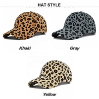 Gorra de Béisbol con Estampado de Leopardo en Pana, Gorra de Moda Unisex con Cierre a Presión para Hombre y Mujer, Transpirable, Protección Solar, 3 Colores