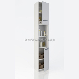 White Bathroom Cabinet Tall Unit Free Standing Storage <strong>Shelves</strong> Bath Furniture <strong>UK</strong> - Product Image 3