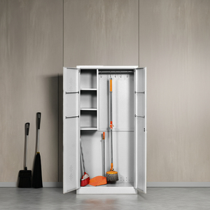 <span class=keywords><strong>Armadio</strong></span> Porta Attrezzi in Acciaio Verniciato a Polvere per Pulizie, Uso Domestico, Balcone, Supermercato o Seminterrato - Product Image 1