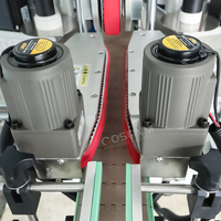 Machine d'étiquetage automatique double face pour flacons carrés plats, applicateur d'étiquettes pour détergent à lessive, étiquetage latéral des contenants