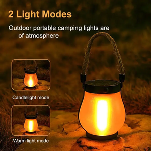 Lampe à flamme LED étanche IP65 Wolongmountain, alimentée par énergie solaire, lanterne suspendue pour jardin et camping - Product Image 2