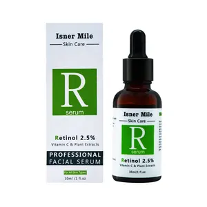 איסנר מייל OEM/ODM מותג פרטי אנטי-הזדקנות רטינול 2.5% ויטמין C סרום עם צמח תמצית & רטינול סרום נוזלי פנים נשי